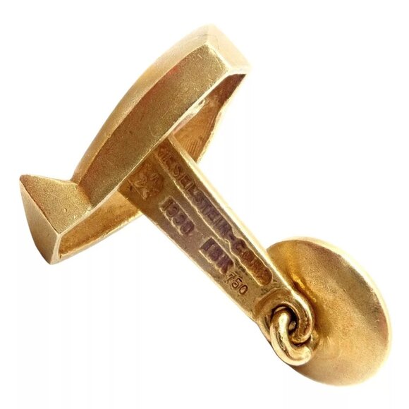 Rare! Vintage Kieselstein Cord 18k Yellow Gold Alligator Eye Cufflinks 1990 - Picture 3 of 11